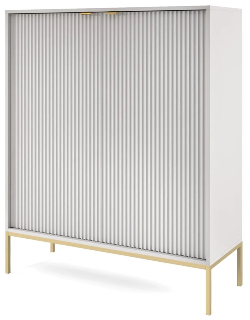 Komoda Nova 104 cm sivá/zlatá