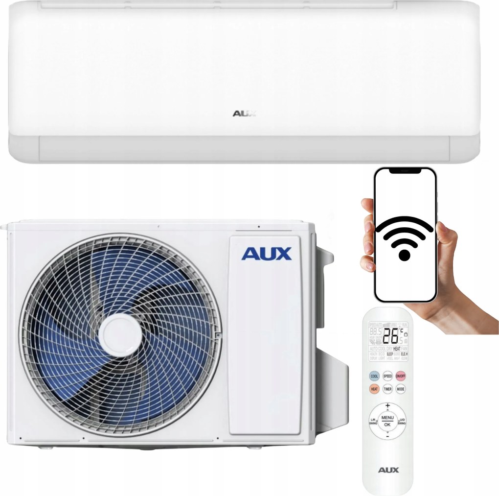 Nástenný klimatizátor Aux Q-Smart Plus 5,3 kW WiFI s funkciou Domáceho Vykurovania
