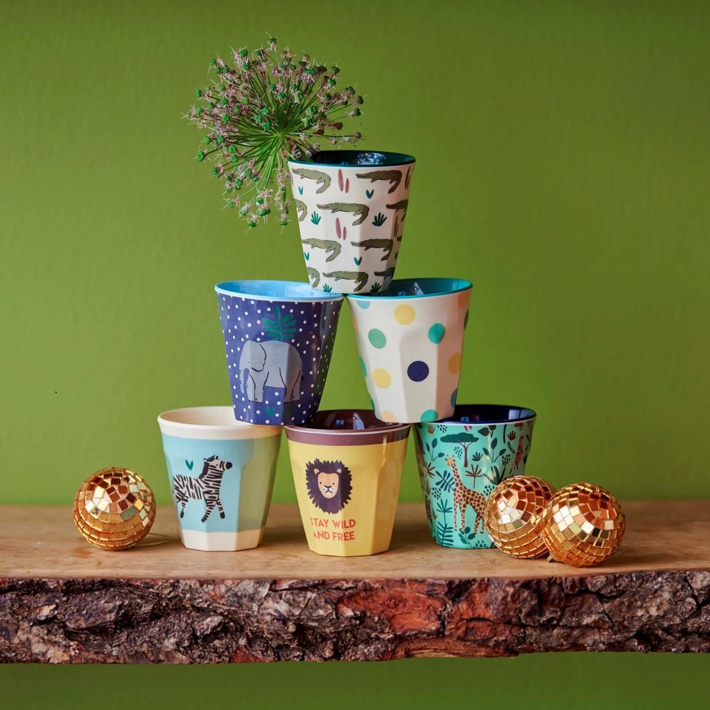 rice Melamínové poháriky Jungle Animals – set 6 ks
