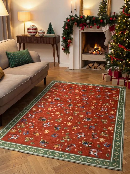 Koberec Villeroy & Boch Toy's Delight Nostalgic Noel červený / zelený