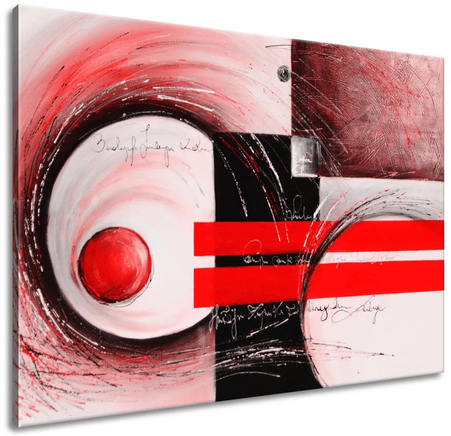 Gario Ručne maľovaný obraz Červené tvary Rozmery: 120 x 80 cm