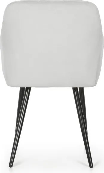 Sada štyroch jedálenských stoličiek LUXANO zamatové, sivé / čierne nohy (4 ks)