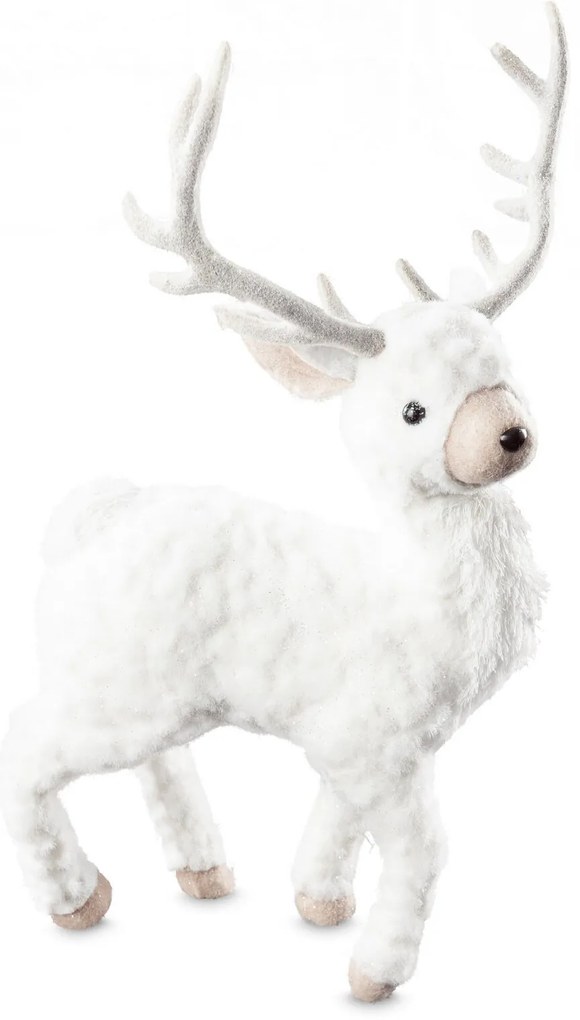 VIANOČNÁ FIGÚRKA REINDEER 27X13X48 CM BIELA