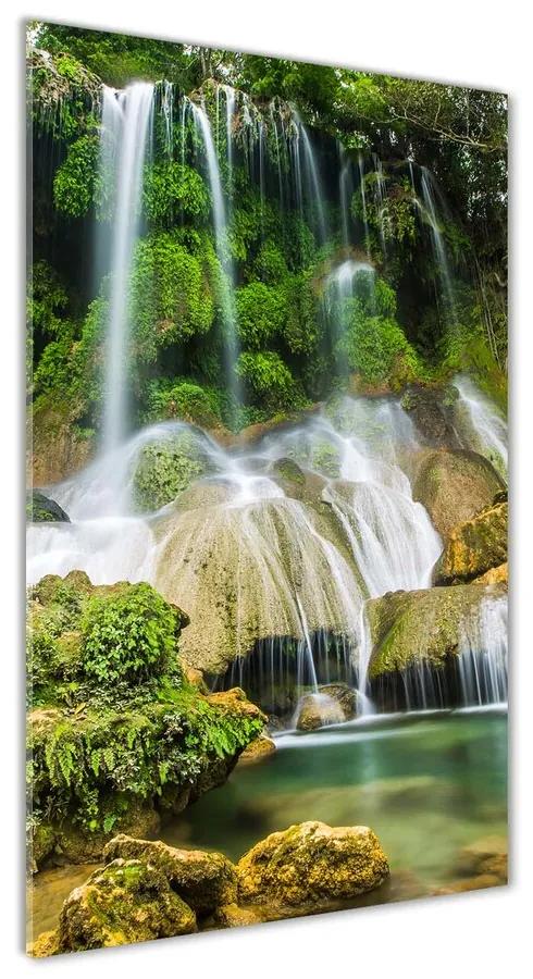 Foto obraz akrylový Vodopád v džungli pl-oa-70x140-f-104909030