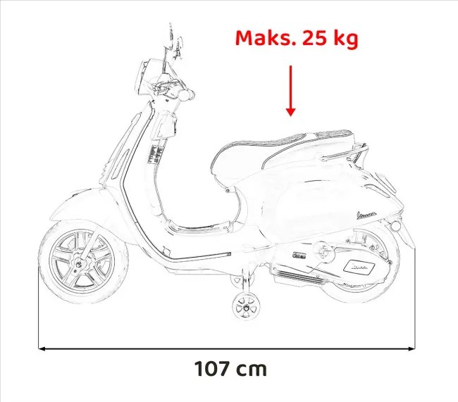Elektrický skúter Vespa ROMA biely