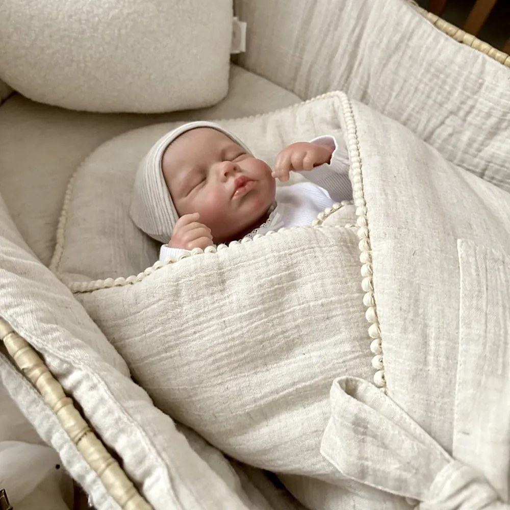 Mušelínová zavinovačka s lemovaním prírodná 70x70cm