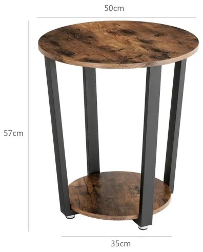 Odkladací stolík ELDUR hnedá/čierna