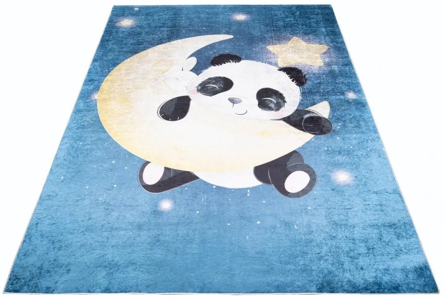 Detský koberec s motívom pandy na mesiaci Šírka: 140 cm | Dĺžka: 200 cm