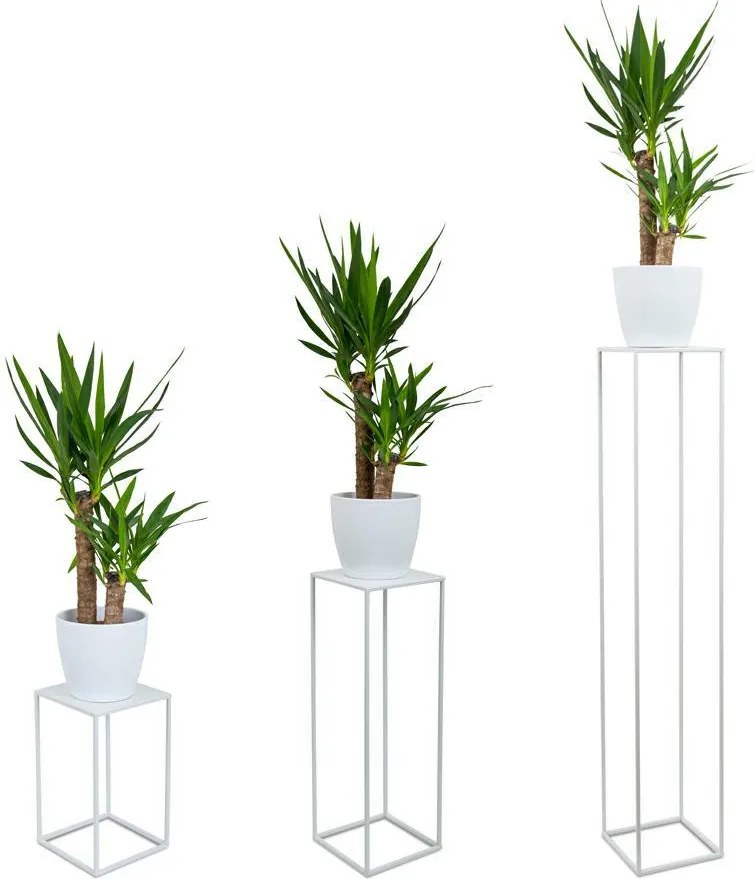 STOJAN NA KVETINÁČ SIMPLE 40X24X24 CM BIELA