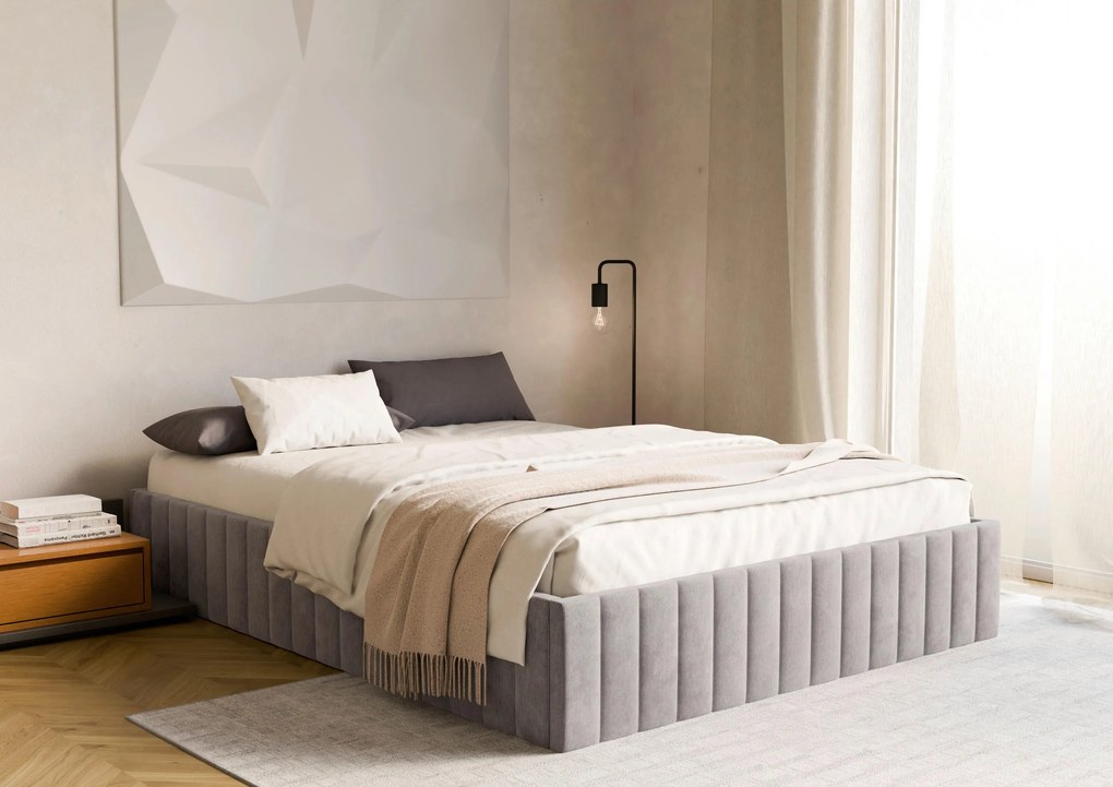 XXXLutz ČALÚNENÁ POSTEĽ, 120/200 cm, svetlosivá Boxxx - Online Only spálne - 002555001718