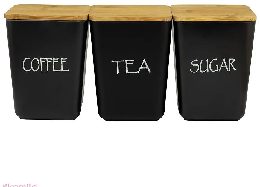 Súprava kuchynských nádob 3 ks čierna