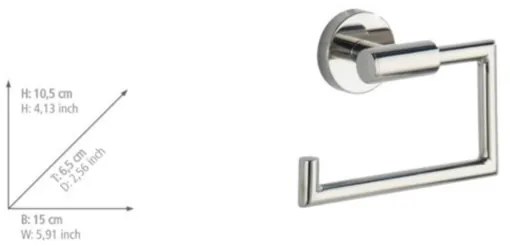 WENKO 20216100 - Držiak toaletného papiera BOSIO SHINE 15x10,5 cm nerezový/strieborný