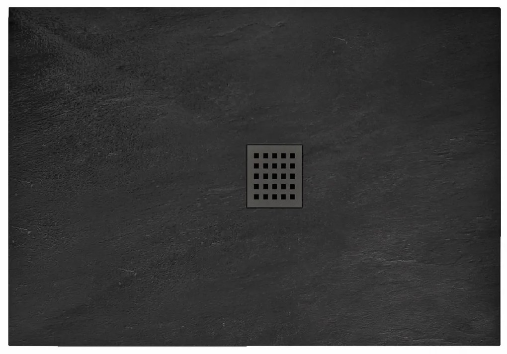 Sprchová vanička Black Rock 80x100 cm čierna/sivá