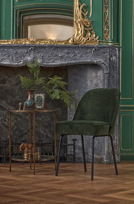BePureHome Vogue zamatová jedálenská stolička - Modrá