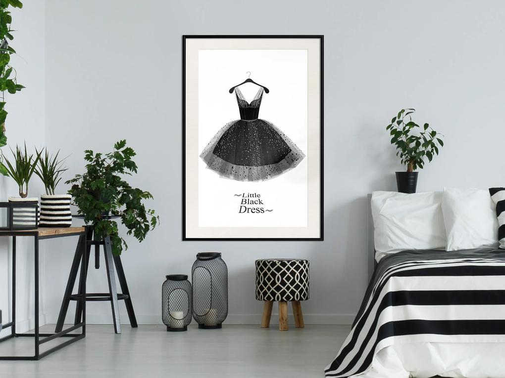 Artgeist Plagát - Little Black Dress [Poster] Veľkosť: 30x45, Verzia: Zlatý rám s passe-partout
