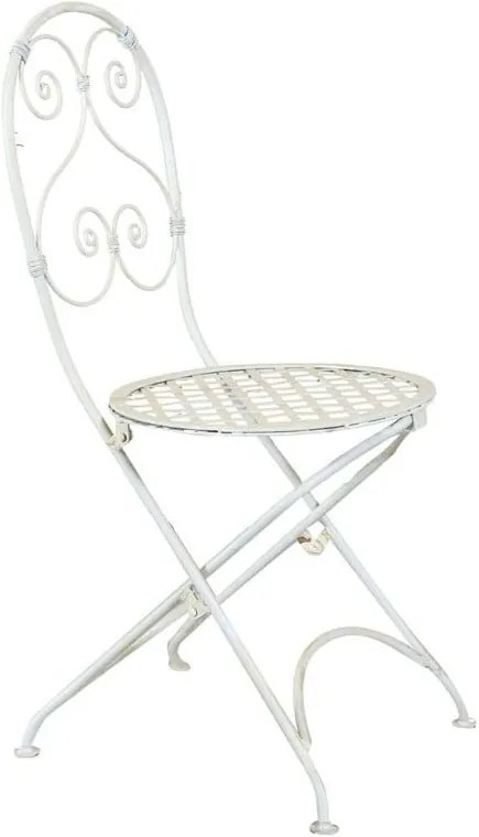 Biela záhradná skladacia stolička Crido Consulting Almira