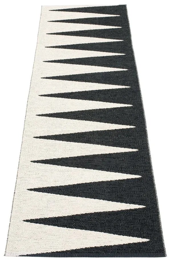 Čierno-biely vnútorný a vonkajší behúň 70x250 cm Vivi Black – Pappelina