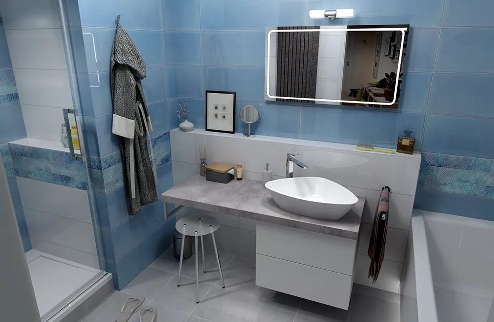 Sapho Sapho, AVICE doska pod umývadlo 90x50cm, hrúbka 5cm, dub Rover, AV094