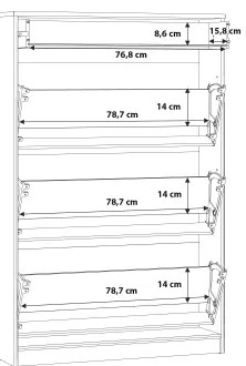 Omara za čevlje KAVI, hrast Artisan