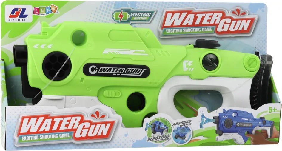 LEAN Toys Vodná puška elektrická automatická zelená