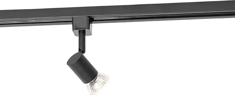 Moderný koľajnicový reflektor čierny 1-fázový koľajnicový reflektor - Jeany