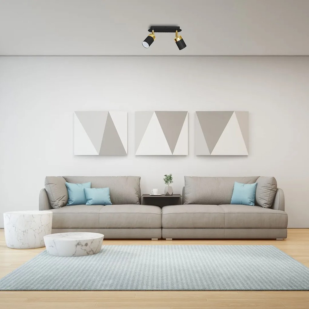 Bodové svietidlo Joker, 2x zlaté/čierne kovové tienidlo, b