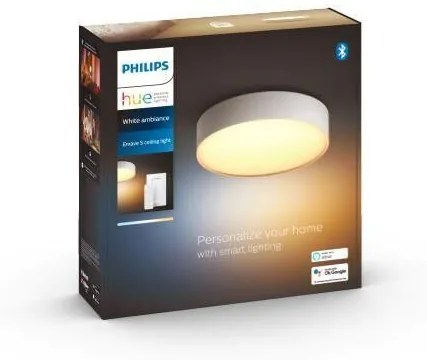 PHILIPS HUE Prisadené stropné LED inteligentné osvetlenie HUE ENRAVE s vypínačom, 9,6 W, teplá biela-studená bie