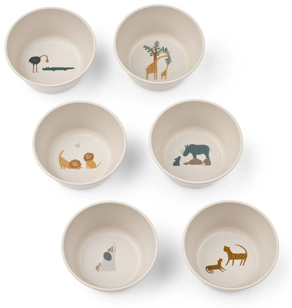 LIEWOOD Plastová miska Cees All Together / Sandy – set 6 ks