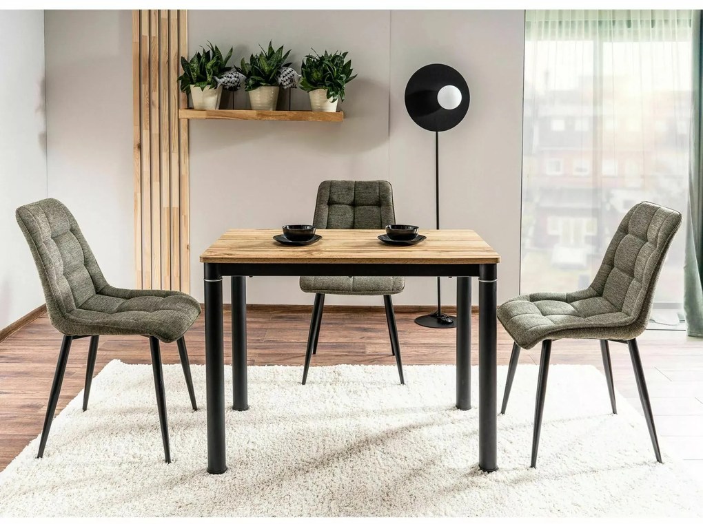 Jídelní stůl Damar 80 cm dub artisan/černý