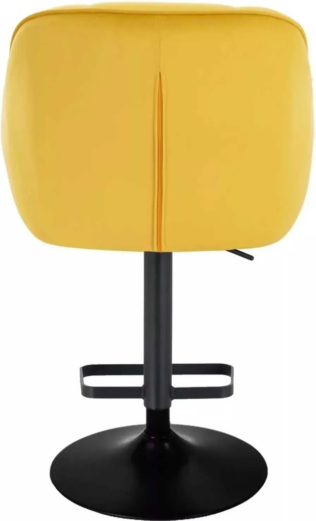 LuxuryForm DESIGN Barová stolička AVOLA VELUR na čiernom tanieri - žltá