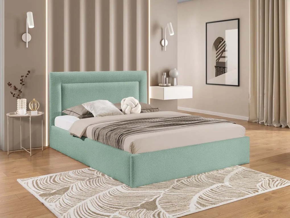 Čalúnená posteľ s úložným priestorom Enserio, Rozmer postele: 140x200, Dostupné poťahy: Coral 15