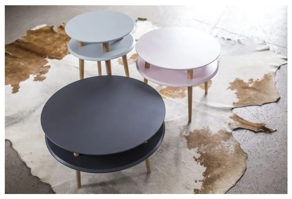 Biely odkladací stolík Ragaba UFO, Ø 45 cm