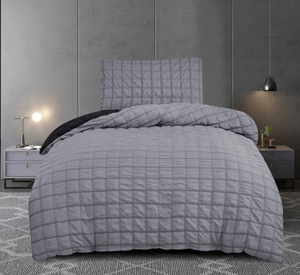 Krepové obliečky polycotton Neapol tmavo sivé 200x140cm+90x70cm TiaHome