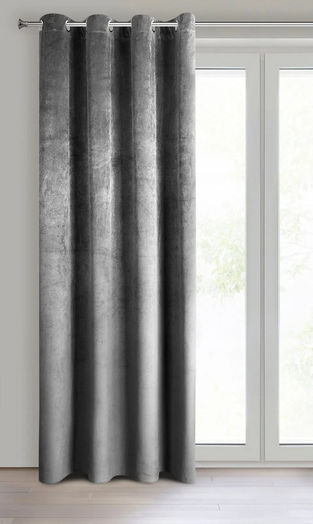 ZATEMŇOVACÍ ZÁVES NA KRÚŽKOCH PIERRE 140X250 CM SIVÁ