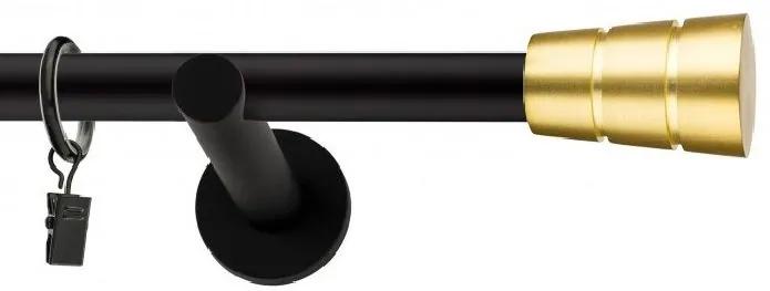 Dekorstudio Garniža jednoradová BASIC zlatá MIX čierna-matná 19mm Dĺžka: 120cm, Typ príslušenstva: Bez príslušenstva