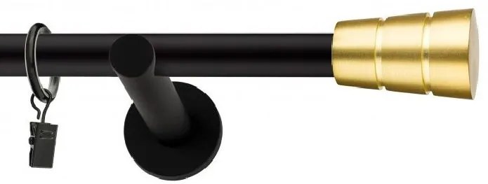 Dekorstudio Garniža jednoradová BASIC zlatá MIX čierna-matná 19mm Dĺžka: 120cm, Typ príslušenstva: Krúžky tiché so štipcami