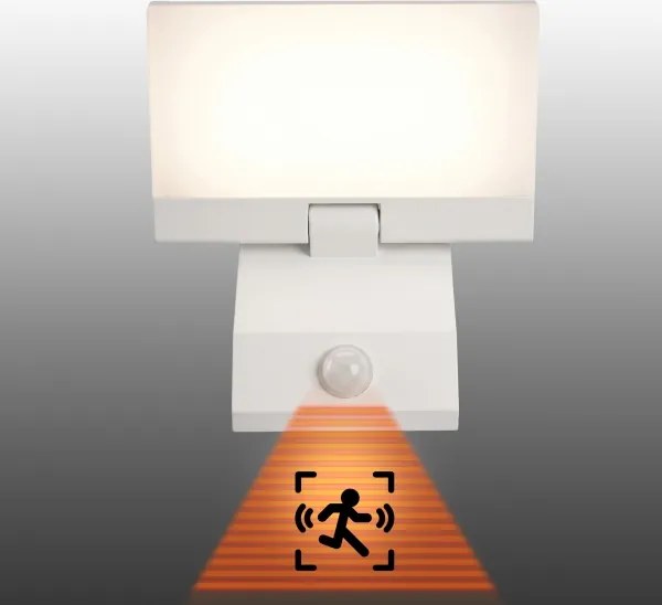 LED Vonkajšie nástenné svietidlo so senzorom LED/18W/230V IP44 biele