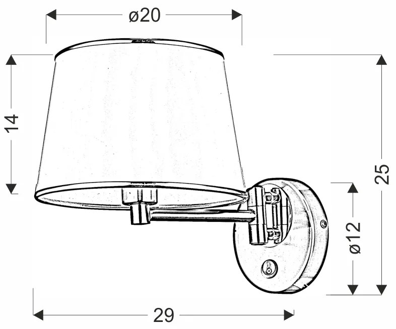 Candellux IBIS Nástenné svietidlo 1X40W E14 Patina 21-01279