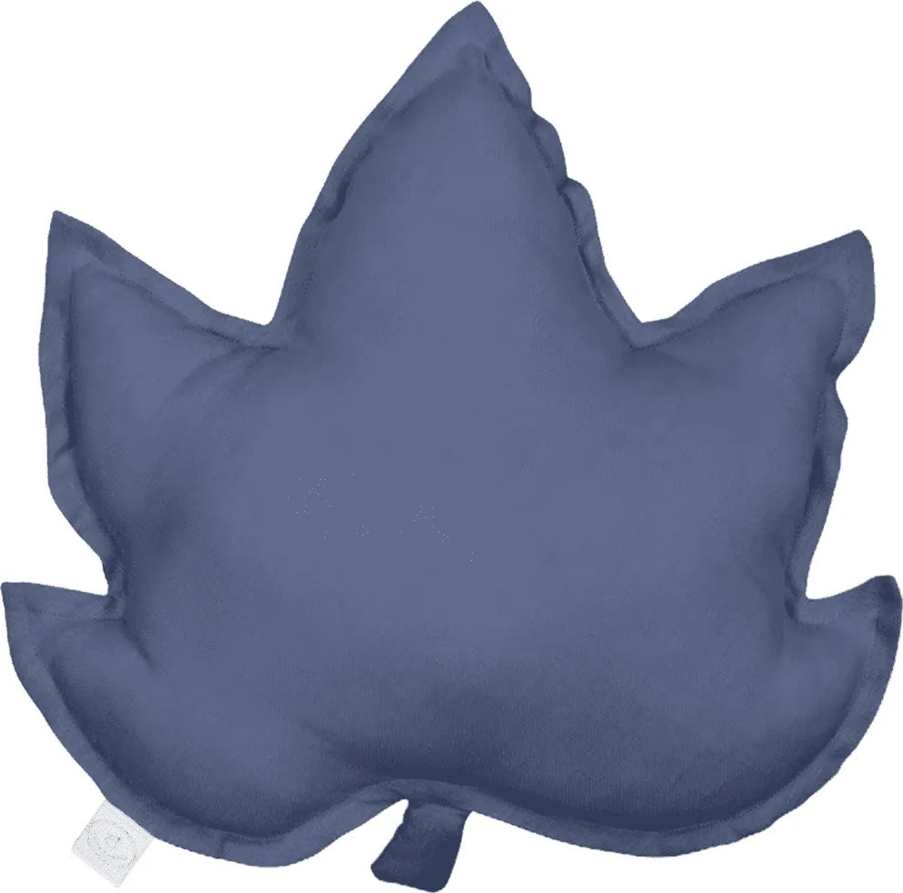 Ľanový vankúš javorový list džínsová 43x43 cm