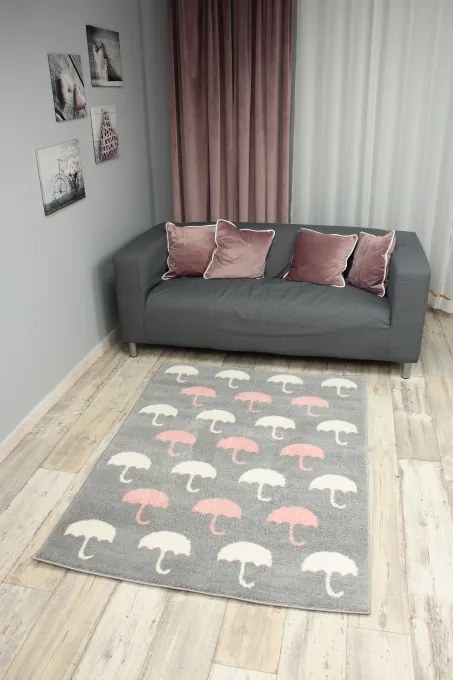 Detský koberec SLIM 9998 sivý / viacfarebný