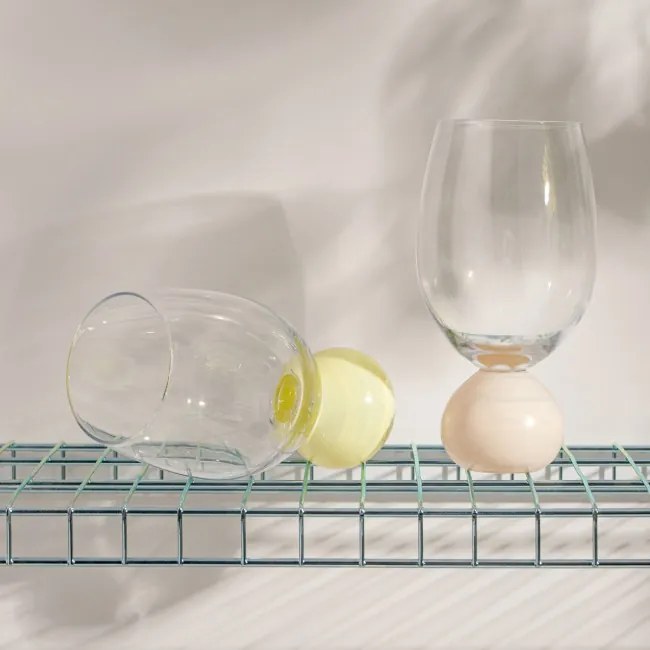 Pohár PALLORA s dekoratívnou stopkou, béžový 776137 400 ml