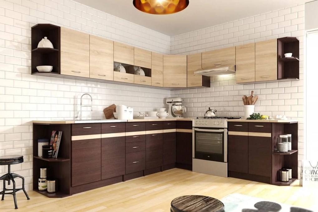 Kuchynská skrinka Livia 40 cm tmavohnedá/dub sonoma