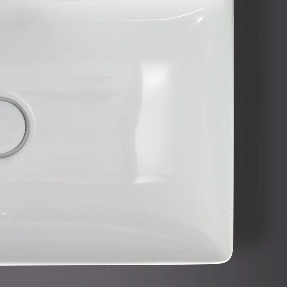 DURAVIT DuraSquare umývadlo do nábytku bez otvoru, bez prepadu, spodná strana brúsená, 600 x 470 mm, biela, s povrchom WonderGliss, 23536000791