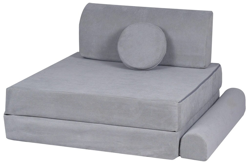 Variabilná detská pohovka MeowBaby® Premium, grey
