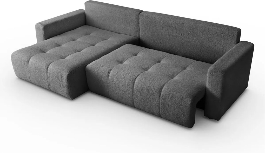 ROHOVÁ SEDAČKA SHARLOTTE 261 x 143 cm ŠEDÁ