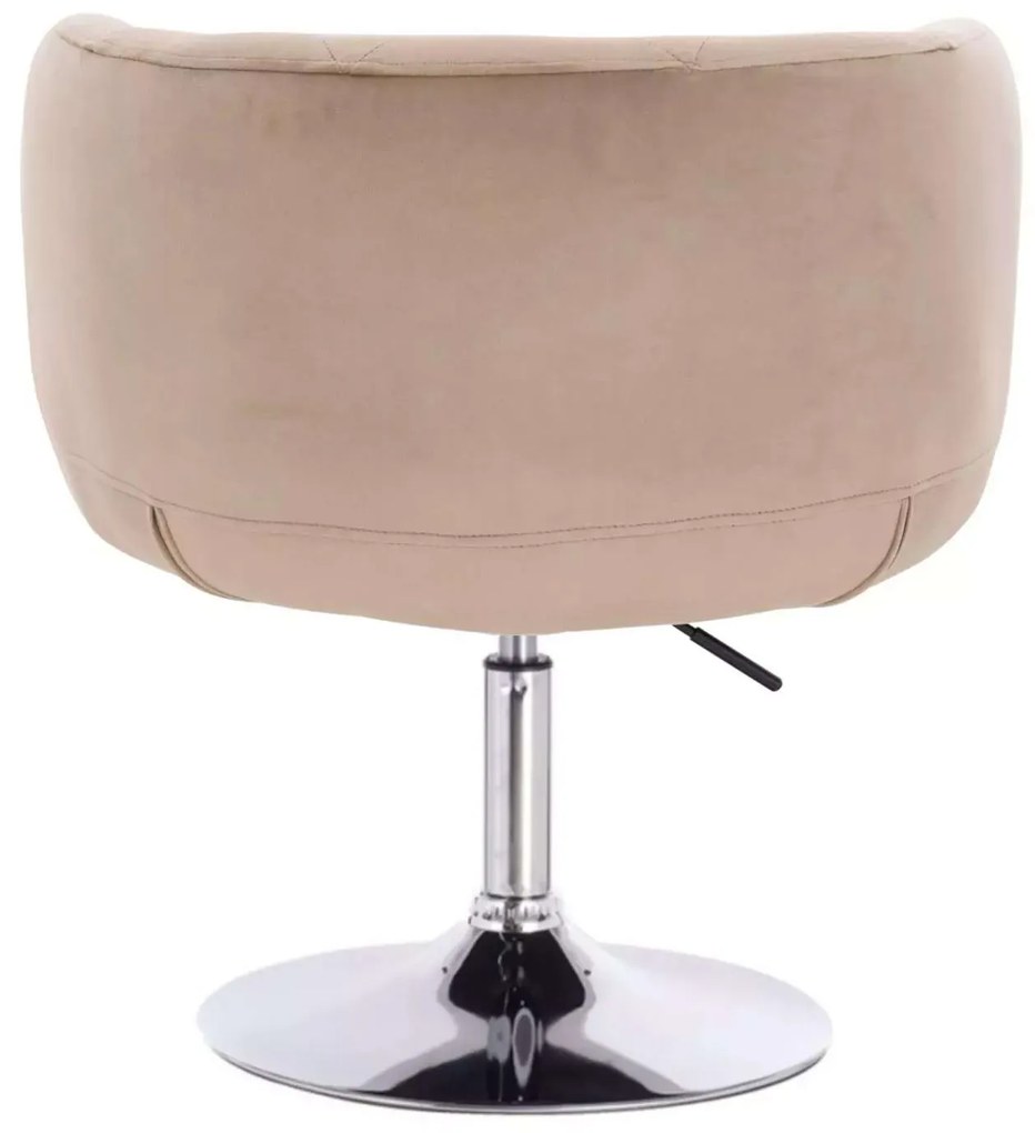 LuxuryForm DESIGN Kreslo MONTANA VELUR na striebornom tanieri - latte
