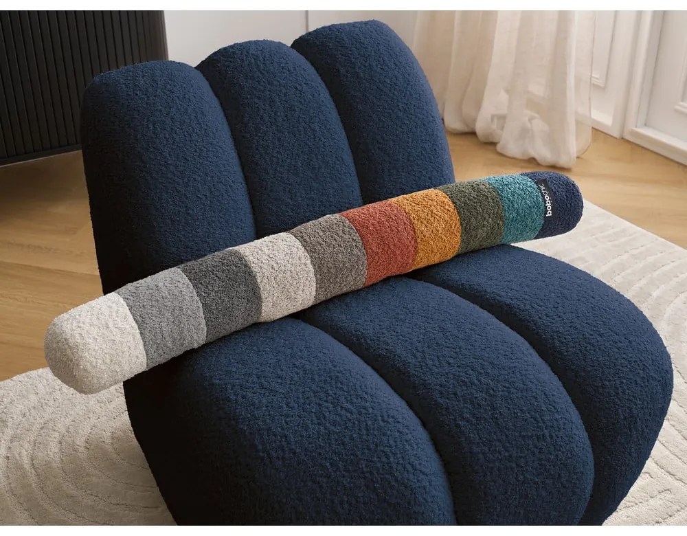 Tmavomodré kreslo z textílie buklé Janissaire – Bobochic Paris