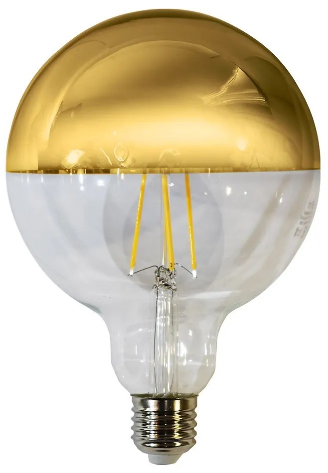 Dekoračná LED žiarovka so zrkadlovým vrchlíkom E27 teplá 3000k 7w 806 lm zlatá