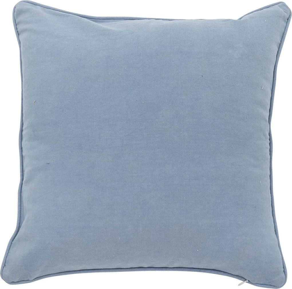 Bloomingville Dekoratívny vankúš s výšivkou Hanna Blue 45 × 45 cm
