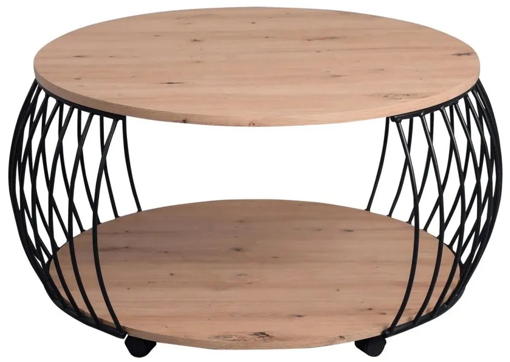 Okrúhly konferenčný stolík Peking 80 cm, dub artisan